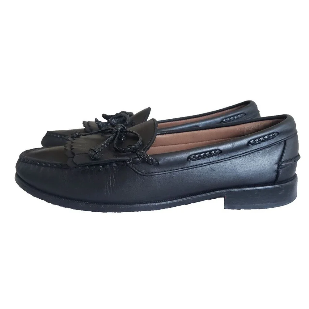 Allen Edmonds Woodstock 11D Chili Black Braided Double Kiltie SlipOn Loafers USA